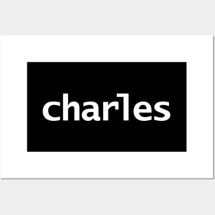 Charles Minimal Typography White Text Posters and Art